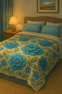 "روتختی سه‌بعدی با طراحی گل‌دار و چاپ دیجیتال، یکی از ترندهای کالای خواب 1404" 