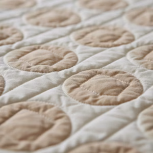 نمای نزدیک دوخت برجسته و بافت نرم روتختی پنبه دوزی