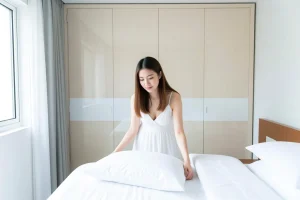 نگهداری صحیح روتختی عروس لوکس در فضای روشن و منظم برای حفظ لطافت و دوام پارچه