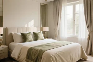 خرید روتختی ترک روشن و لوکس برای دکور آرامش‌بخش اتاق خواب، با طراحی مینیمال و کیفیت بالا از کالای خواب رویایی 