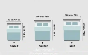 راهنمای انتخاب سایز مناسب ست روتختی استاندارد
