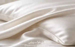 نمای خیلی نزدیک از بافت پارچه کتان ساتن
