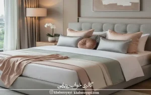 استفاده از روبالشتی ابریشم و ساتن در سرویس خواب 