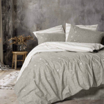 سرویس خواب چهار تکه با کاور طوسی روشن و طرح نقطه‌ای سفید