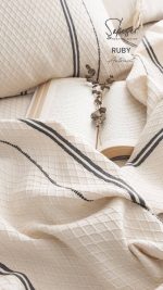 روتختی شاه سر Ruby | ست سه‌تکه کتان پنبه مناسب تخت دو نفره - تصویر 4