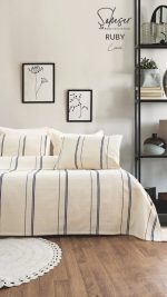 روتختی شاه سر Ruby | ست سه‌تکه کتان پنبه مناسب تخت دو نفره - تصویر 11