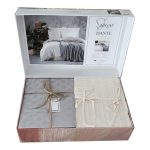 کاور شاه سر Dante | ست ۷ تکه لوکس با روتختی، ۱۰۰٪ کتان برای تخت دو نفره - تصویر 2