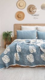 روتختی طرح برگ فورست | ست سه‌تکه لوکس مناسب تخت دو نفره - تصویر 5