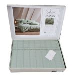 کاور شاه سر Jasmin | ست ۶ تکه لوکس با پارچه لطیف برای تخت دو نفره - تصویر 3