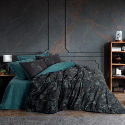 ست کاور دونفره ۴ تکه پنبه‌کتان مدل Dark ترک