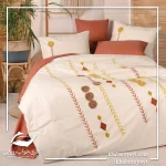 ست کاور دونفره ۶ تکه پنبه کتان Puff Nakisli Bellini Pembe در رنگ ها و طرح های متنوع - تصویر 3