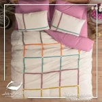 ست کاور دونفره ۶ تکه پنبه کتان Puff Nakisli Bellini Pembe در رنگ ها و طرح های متنوع - تصویر 5