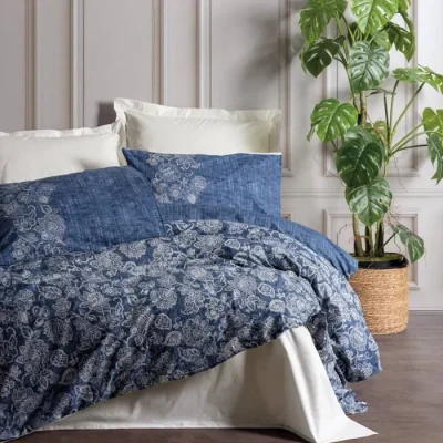 ست کاور دونفره ۴ تکه پنبه‌کتان مدل Dual ترک