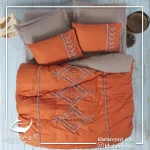 ست کاور دونفره ۶ تکه پنبه کتان Puff Nakisli Bellini Pembe در رنگ ها و طرح های متنوع - تصویر 21