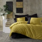 ست کاور دونفره ۴ تکه پنبه‌کتان مدل Plain ترک