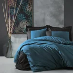 ست کاور دونفره ۴ تکه پنبه‌کتان مدل Plain ترک