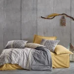 ست کاور دونفره ۴ تکه پنبه‌کتان مدل Toprak ترک