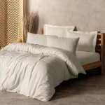 ست کاور دونفره ۴ تکه پنبه‌کتان مدل Plaid ترک