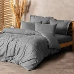 ست کاور دونفره ۴ تکه پنبه‌کتان مدل Plaid ترک