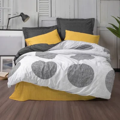 ست کاور دونفره ۴ تکه پنبه‌کتان مدل Modern ترک