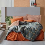 ست کاور دونفره ۴ تکه پنبه‌کتان مدل Modern ترک