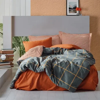 ست کاور دونفره ۴ تکه پنبه‌کتان مدل Modern ترک