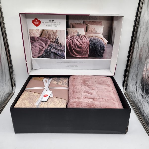 ست کاور و پتو پنبه‌ای دو نفره ۵ تکه Cotton Box - تصویر 2