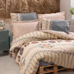 ست کاور دونفره ۴ تکه پنبه‌کتان مدل Ethnic ترک