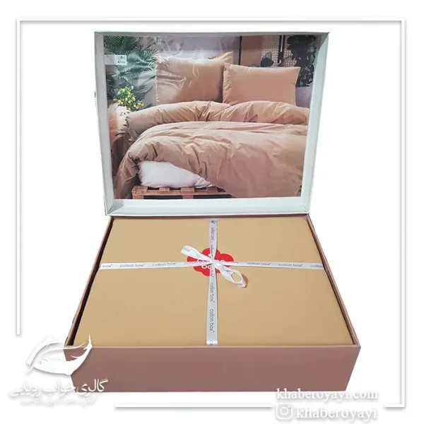 ست کاور دو نفره 4 تکه کتان پنبه برند Cotton Box ترکیه