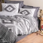 ست کاور دونفره ۴ تکه پنبه‌کتان مدل Ethnic ترک