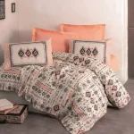 ست کاور دونفره ۴ تکه پنبه‌کتان مدل Ethnic ترک