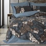 ست کاور دونفره ۴ تکه پنبه‌کتان مدل Dark ترک