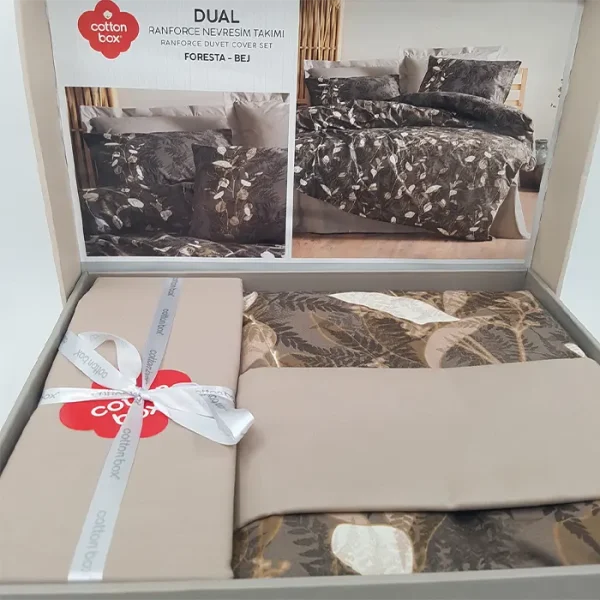 ست کاور دونفره ۴ تکه پنبه‌کتان مدل Dual ترک - تصویر 4