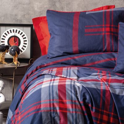 ست کاور دونفره ۴ تکه پنبه‌کتان مدل Masculine Cotton Box ترک ضد حساسیت