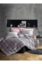 ست کاور دونفره ۴ تکه پنبه‌کتان مدل Masculine Cotton Box ترک ضد حساسیت