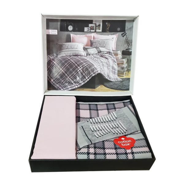 ست کاور دونفره ۴ تکه پنبه‌کتان مدل Masculine Cotton Box ترک ضد حساسیت - تصویر 4