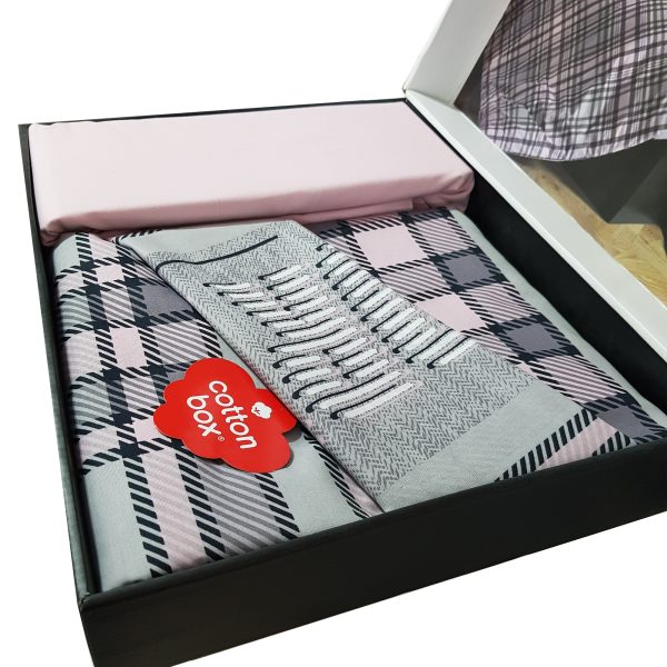 ست کاور دونفره ۴ تکه پنبه‌کتان مدل Masculine Cotton Box ترک ضد حساسیت - تصویر 2