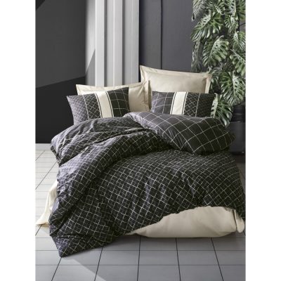 ست کاور دونفره ۴ تکه پنبه‌کتان مدل Dark ترک