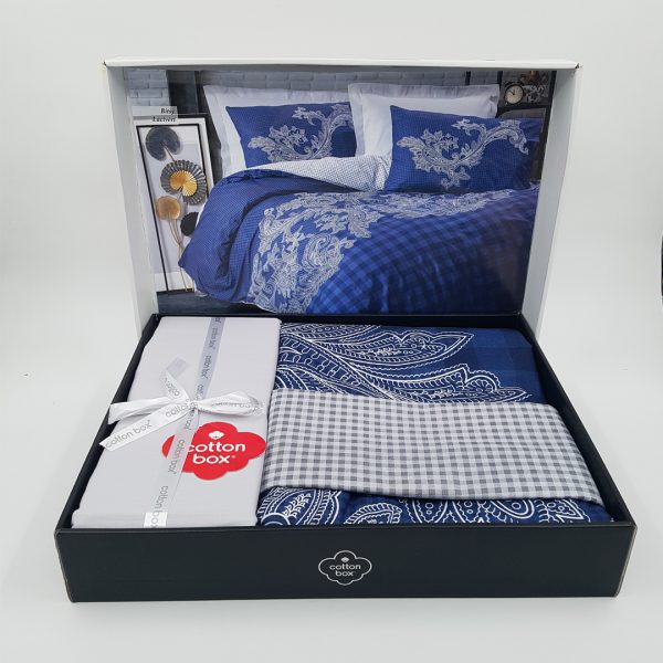 ست کاور دونفره ۴ تکه پنبه‌کتان مدل Masculine Cotton Box ترک ضد حساسیت - تصویر 5