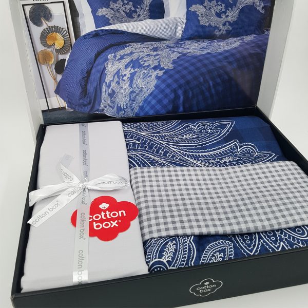 ست کاور دونفره ۴ تکه پنبه‌کتان مدل Masculine Cotton Box ترک ضد حساسیت - تصویر 4