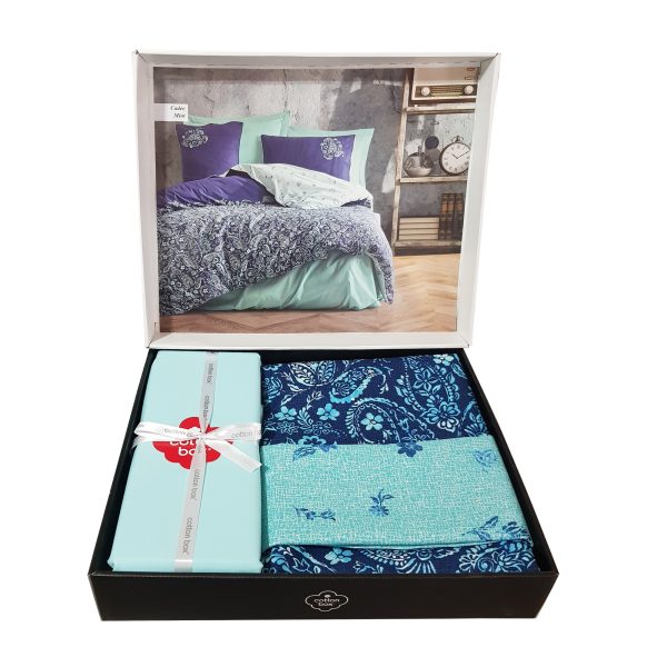 ست کاور دونفره ۴ تکه پنبه‌کتان مدل Masculine Cotton Box ترک ضد حساسیت - تصویر 5
