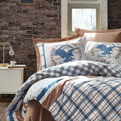 ست کاور دونفره ۴ تکه پنبه‌کتان مدل Masculine Cotton Box ترک ضد حساسیت