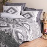 ست کاور دونفره ۴ تکه پنبه‌دوزی مدل Minimal Elon Sari