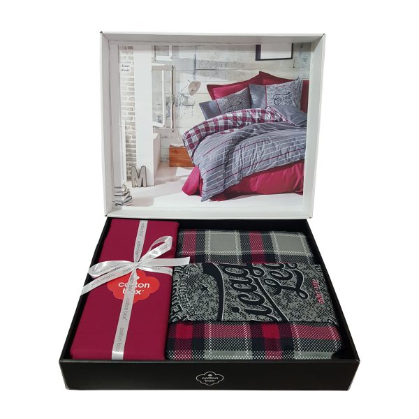 ست کاور دونفره ۴ تکه پنبه‌کتان مدل Masculine Cotton Box ترک ضد حساسیت - تصویر 4