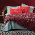 ست کاور دونفره ۴ تکه پنبه‌کتان مدل Feminen Emery ترک