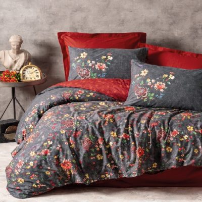 ست کاور دونفره ۴ تکه پنبه‌کتان مدل Feminen Emery ترک