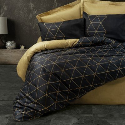 ست کاور دونفره ۴ تکه پنبه‌کتان مدل Dark ترک