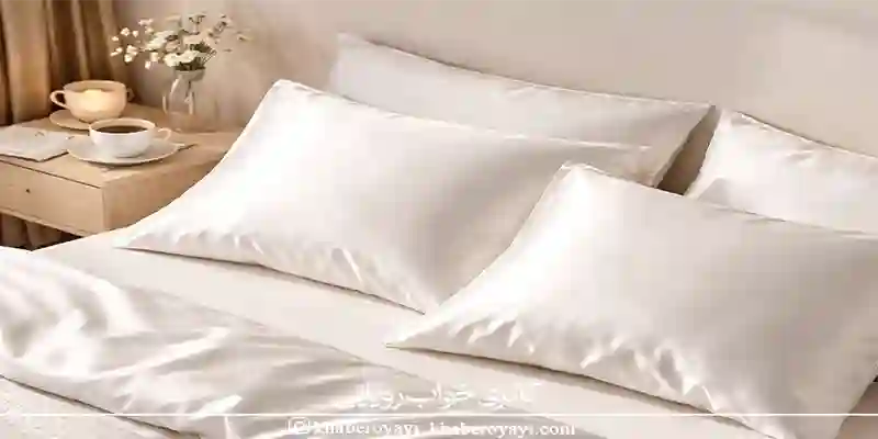 خرید روبالشتی کتان ساتن سفید با کیفیت بالا و بافت لطیف