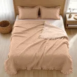 روتختی دو نفره آدریانا مدل لبه چین دار سایز 220x200 سانتی‌متر